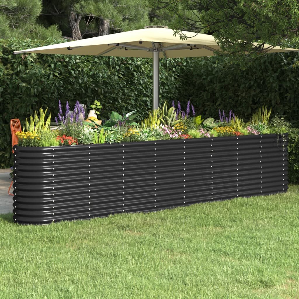 Hochbeet Verzinkter Stahl 332x40x68 cm Anthrazit