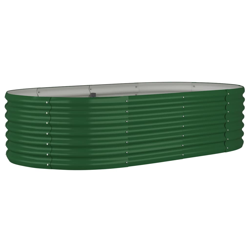 Raised bed powder-coated steel 152x80x36 cm green