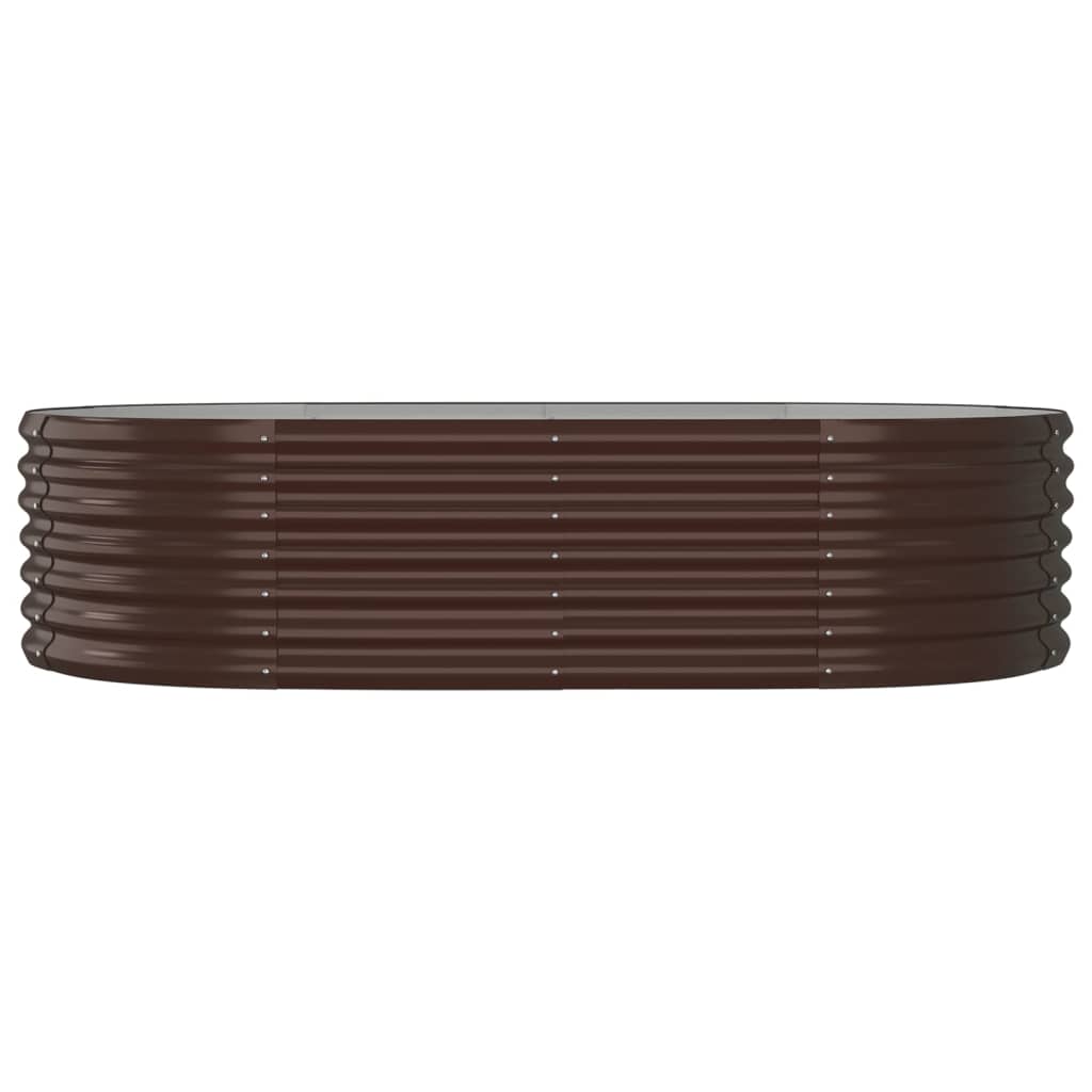 Raised bed powder-coated steel 152x80x36 cm brown