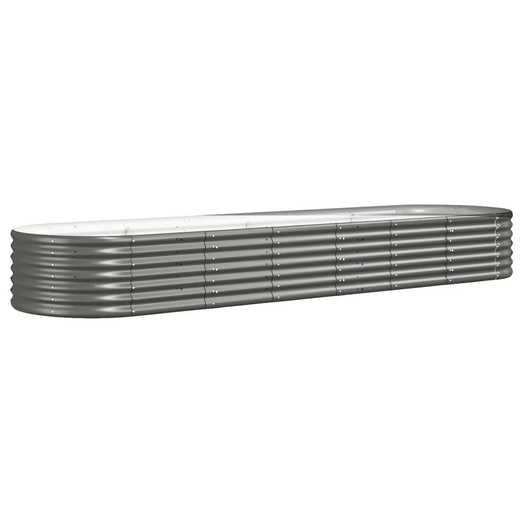 Jardinière surélevée en acier thermolaqué 296x80x36 cm gris