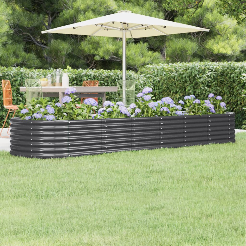 Hochbeet Verzinkter Stahl 296x80x36 cm Anthrazit