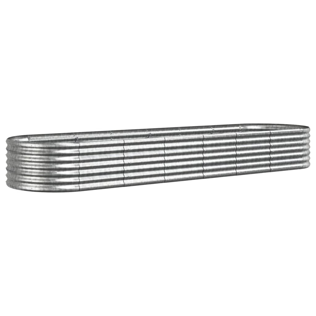 Hochbeet Verzinkter Stahl 296x80x36 cm Silbern