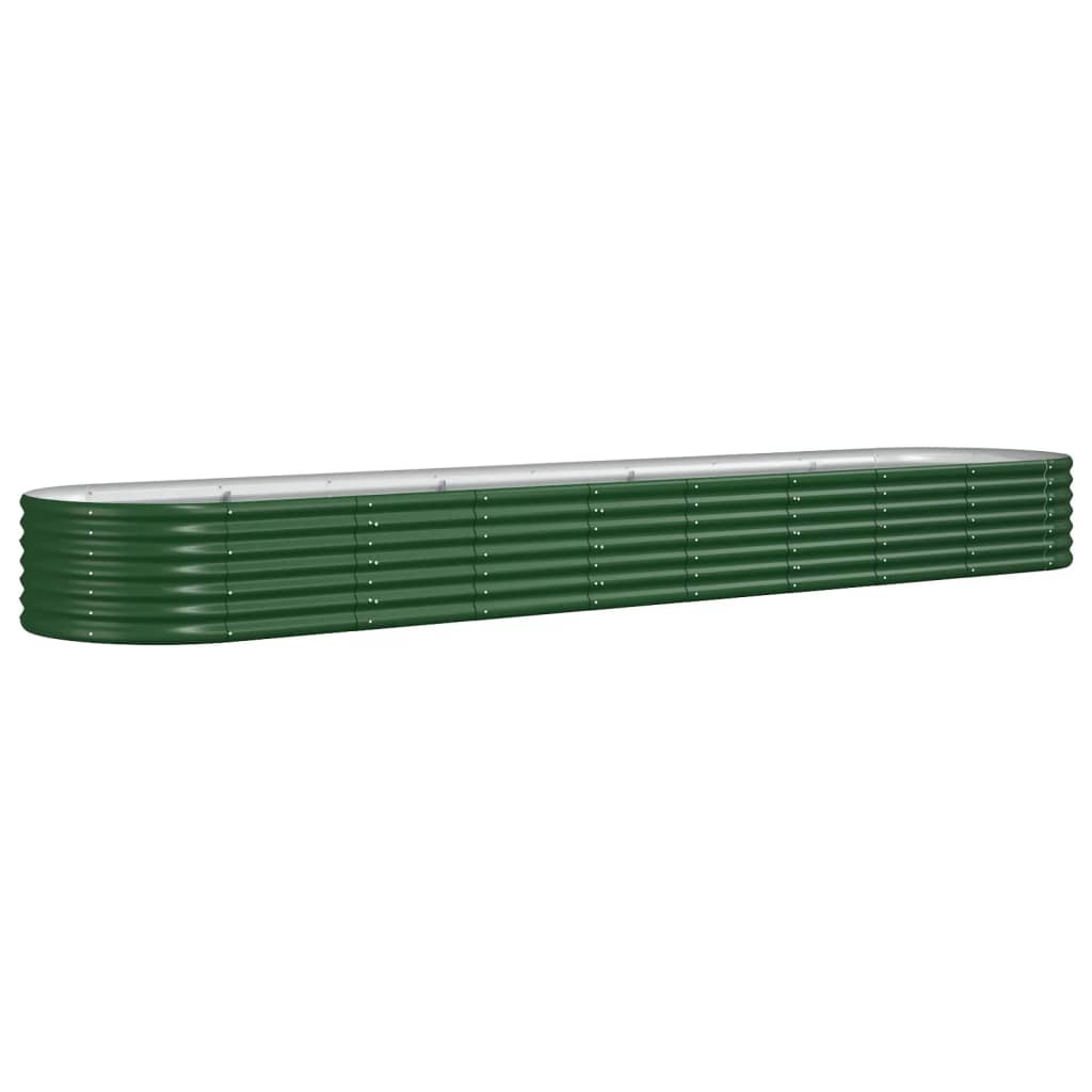 Raised bed powder-coated steel 368x80x36 cm green