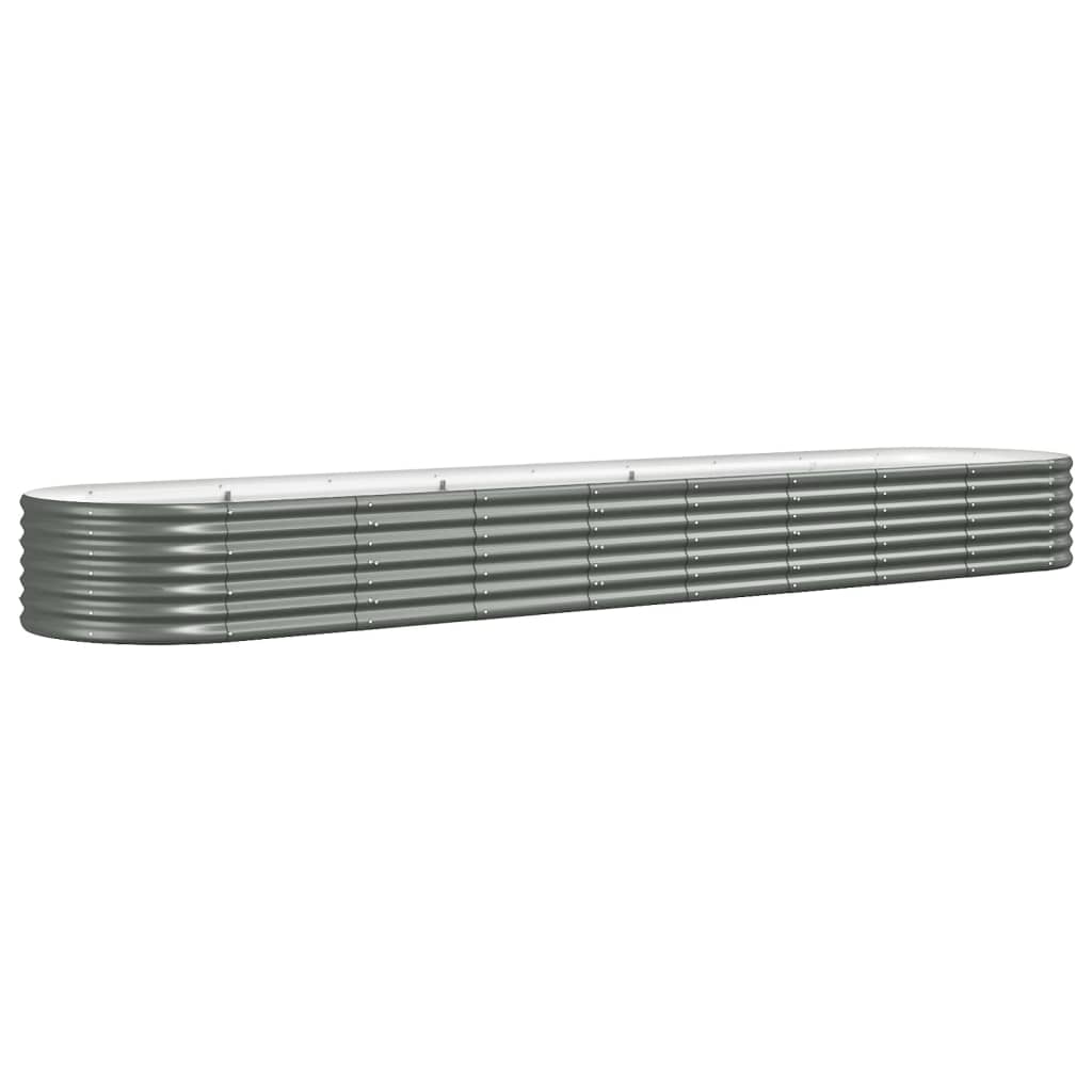 Raised bed powder-coated steel 368x80x36 cm grey