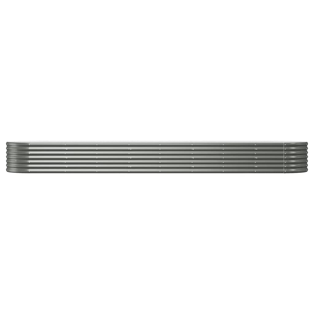 Raised bed powder-coated steel 368x80x36 cm grey