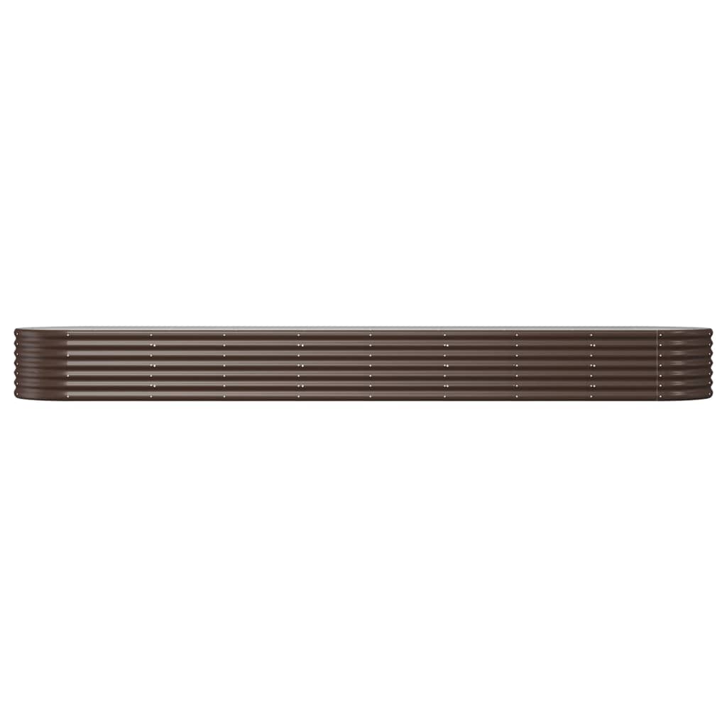 Raised bed powder-coated steel 368x80x36 cm brown