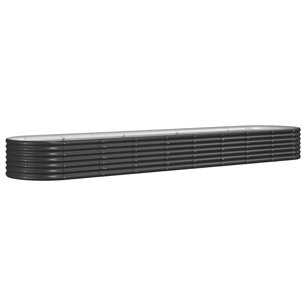 Raised bed powder-coated steel 368x80x36 cm anthracite