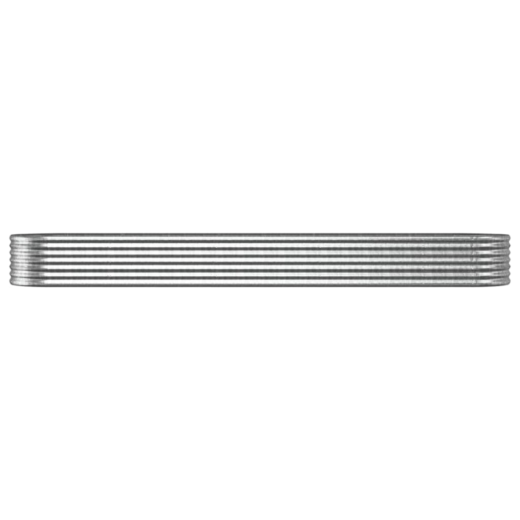 Raised bed powder-coated steel 368x80x36 cm silver