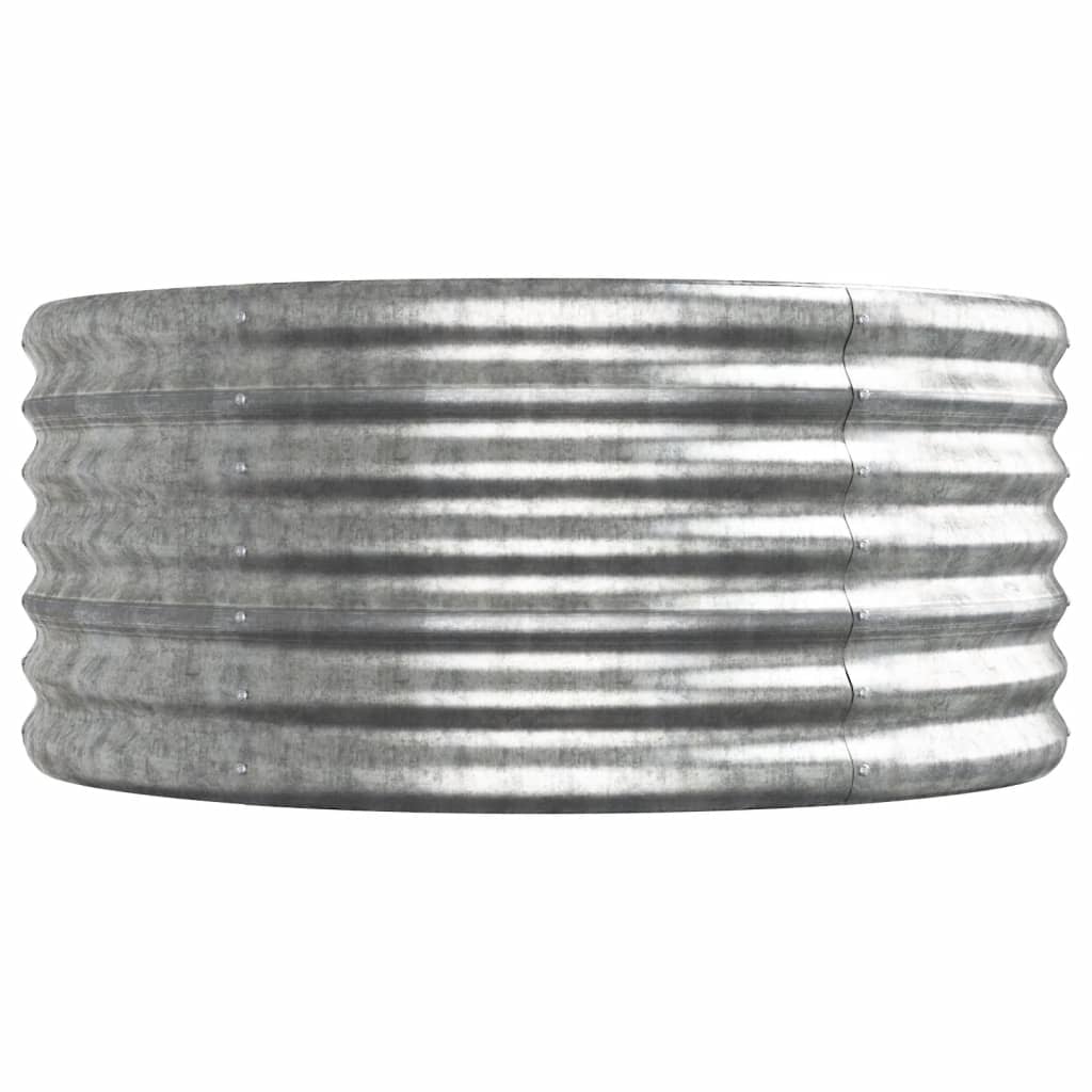 Raised bed powder-coated steel 368x80x36 cm silver