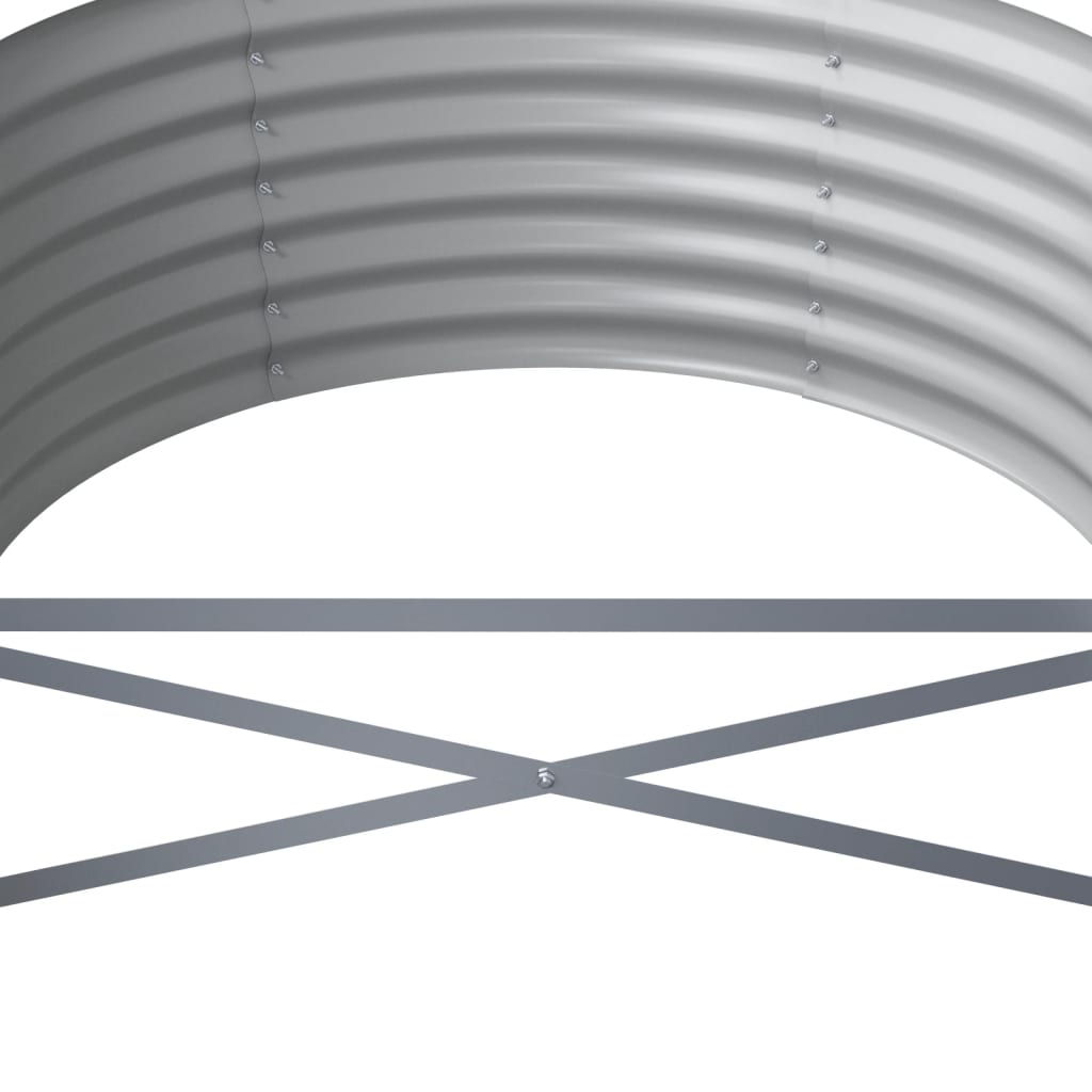 Raised bed powder-coated steel 368x80x36 cm silver