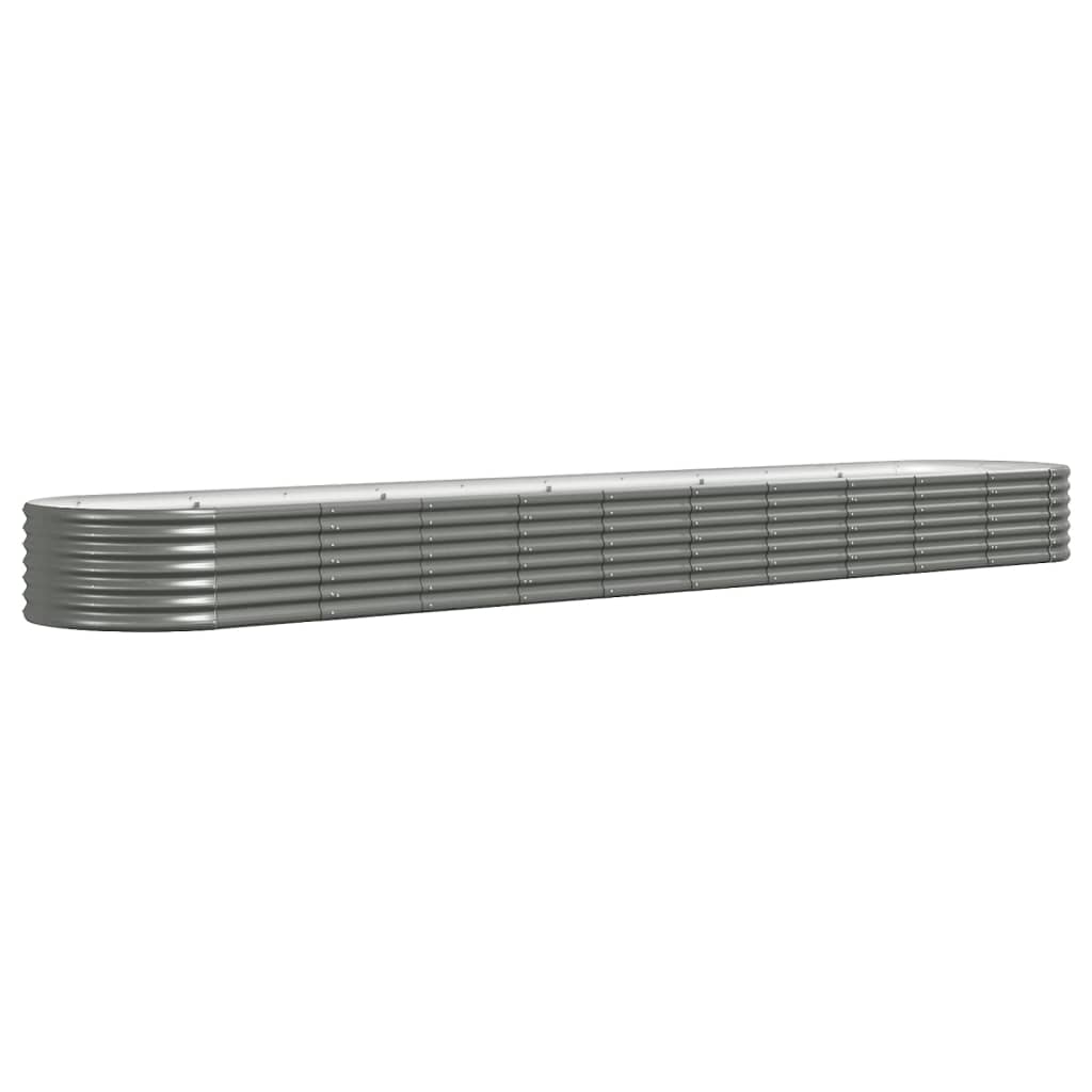 Raised bed powder-coated steel 440x80x36 cm grey