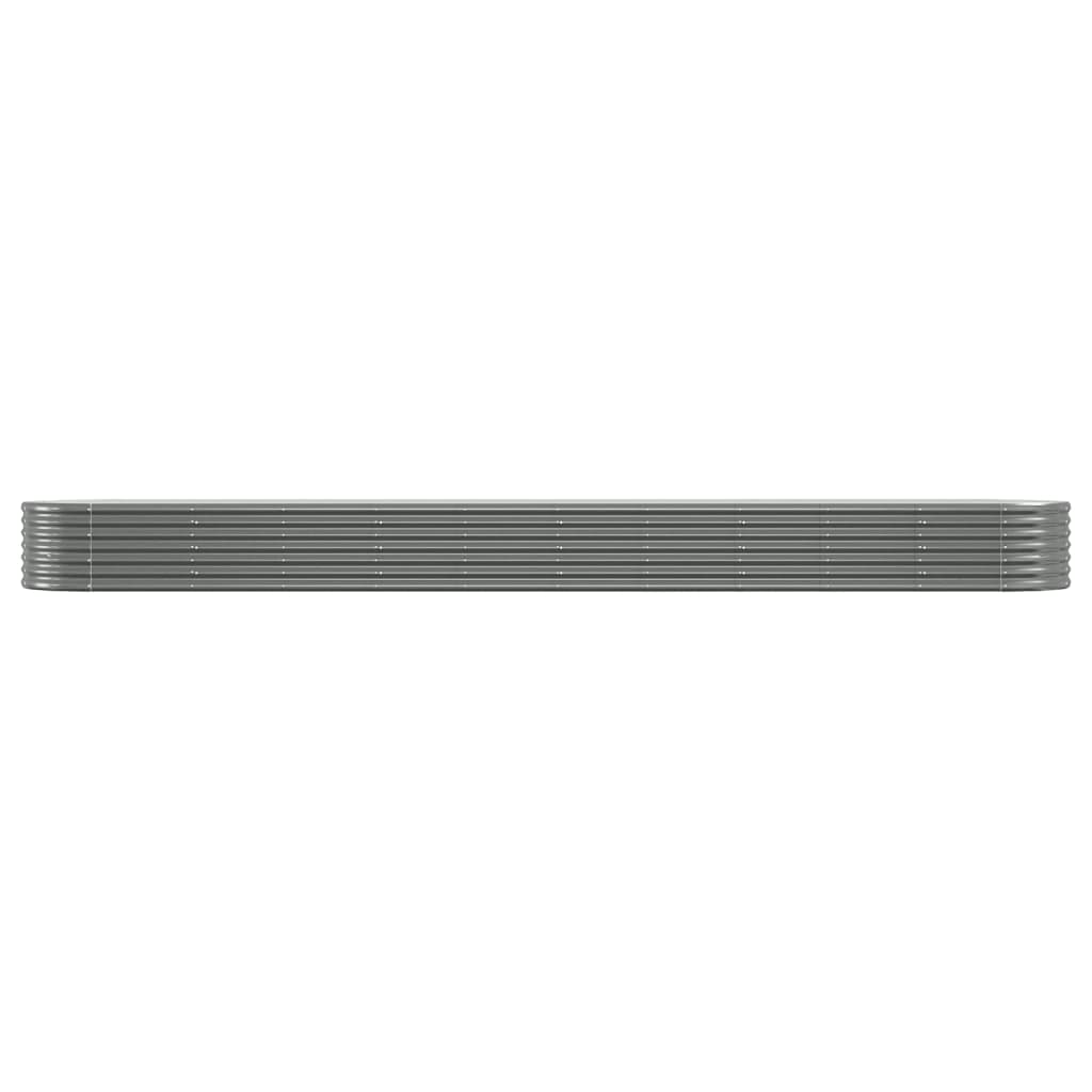 Raised bed powder-coated steel 440x80x36 cm grey