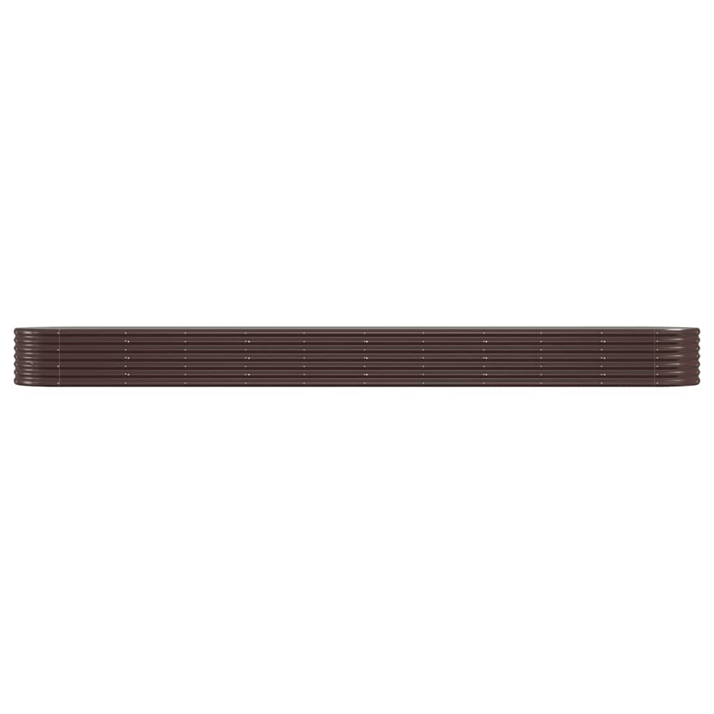 Raised bed powder-coated steel 440x80x36 cm brown