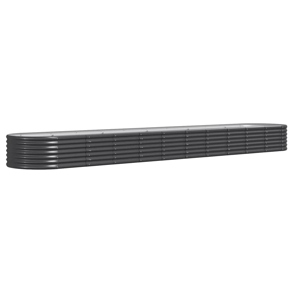 Raised bed powder-coated steel 440x80x36 cm anthracite