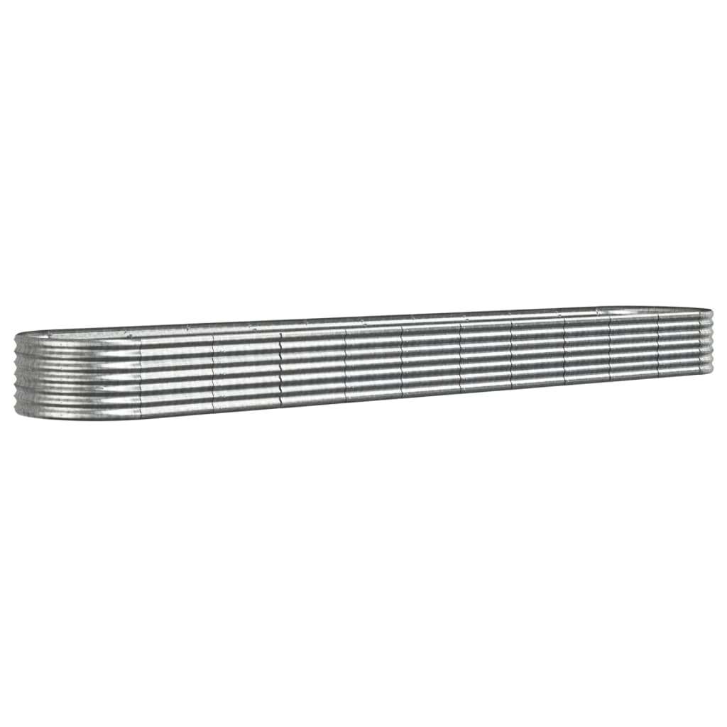 Hochbeet Verzinkter Stahl 440x80x36 cm Silbern