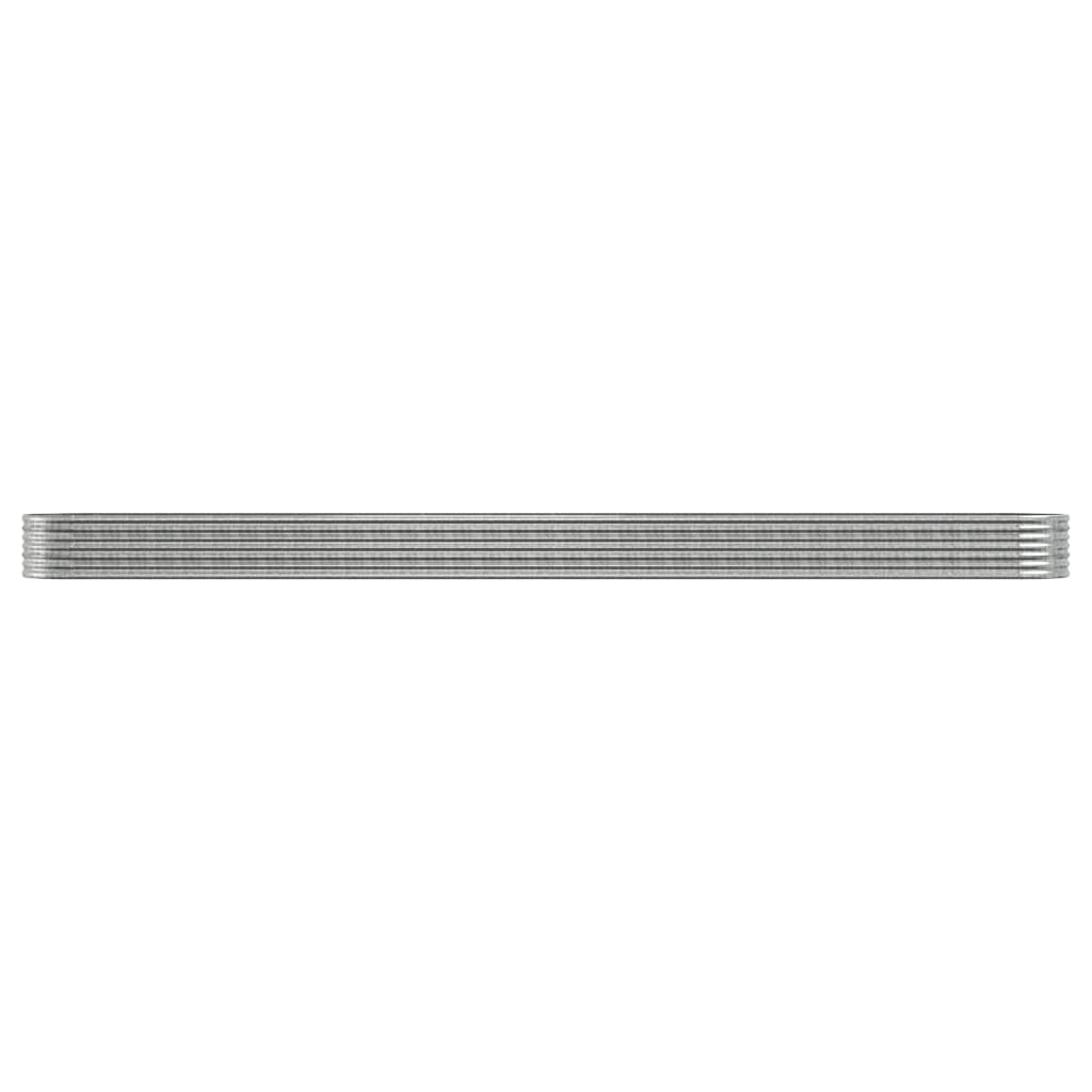 Hochbeet Verzinkter Stahl 440x80x36 cm Silbern