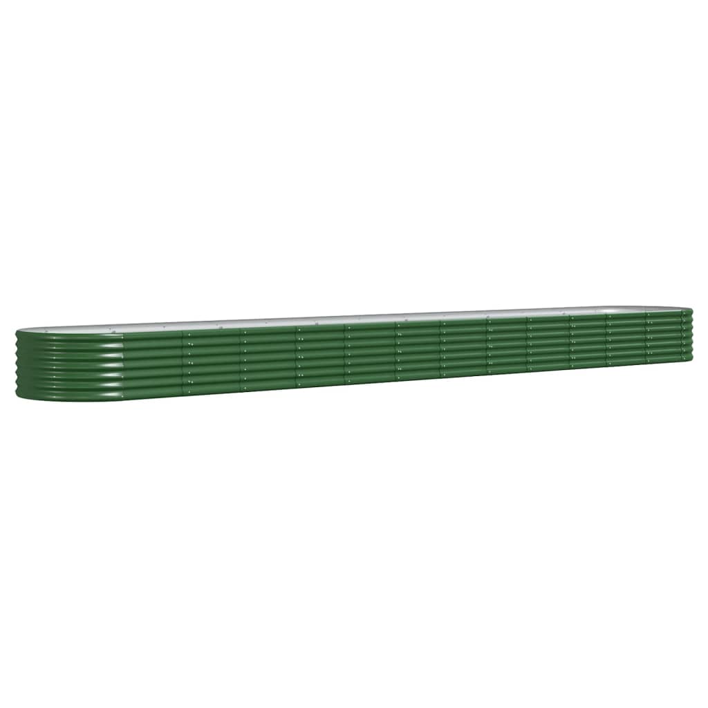 Raised bed powder-coated steel 512x80x36 cm green