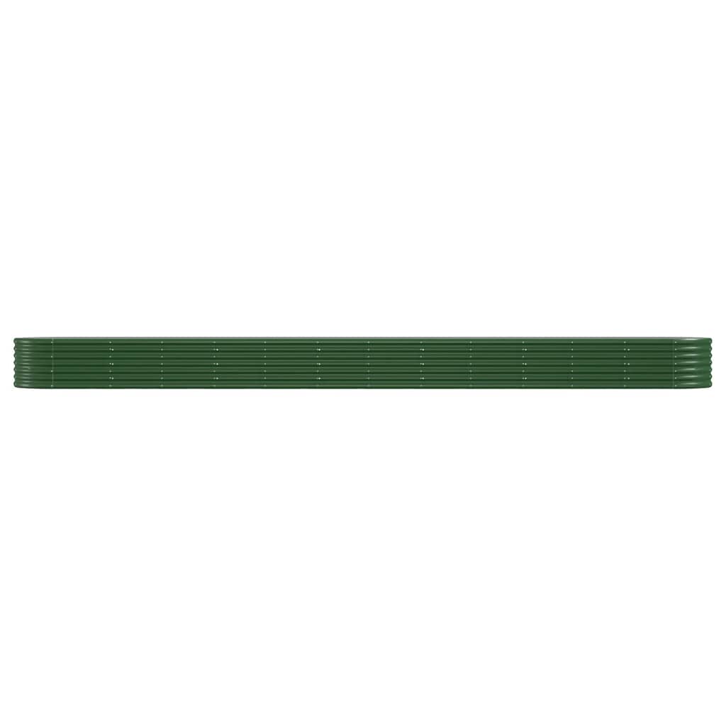 Raised bed powder-coated steel 512x80x36 cm green
