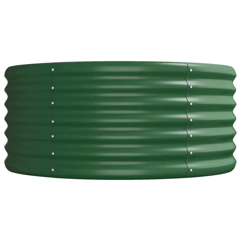 Raised bed powder-coated steel 512x80x36 cm green