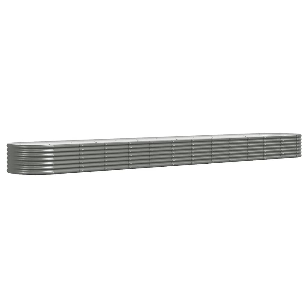 Raised bed powder-coated steel 512x80x36 cm grey