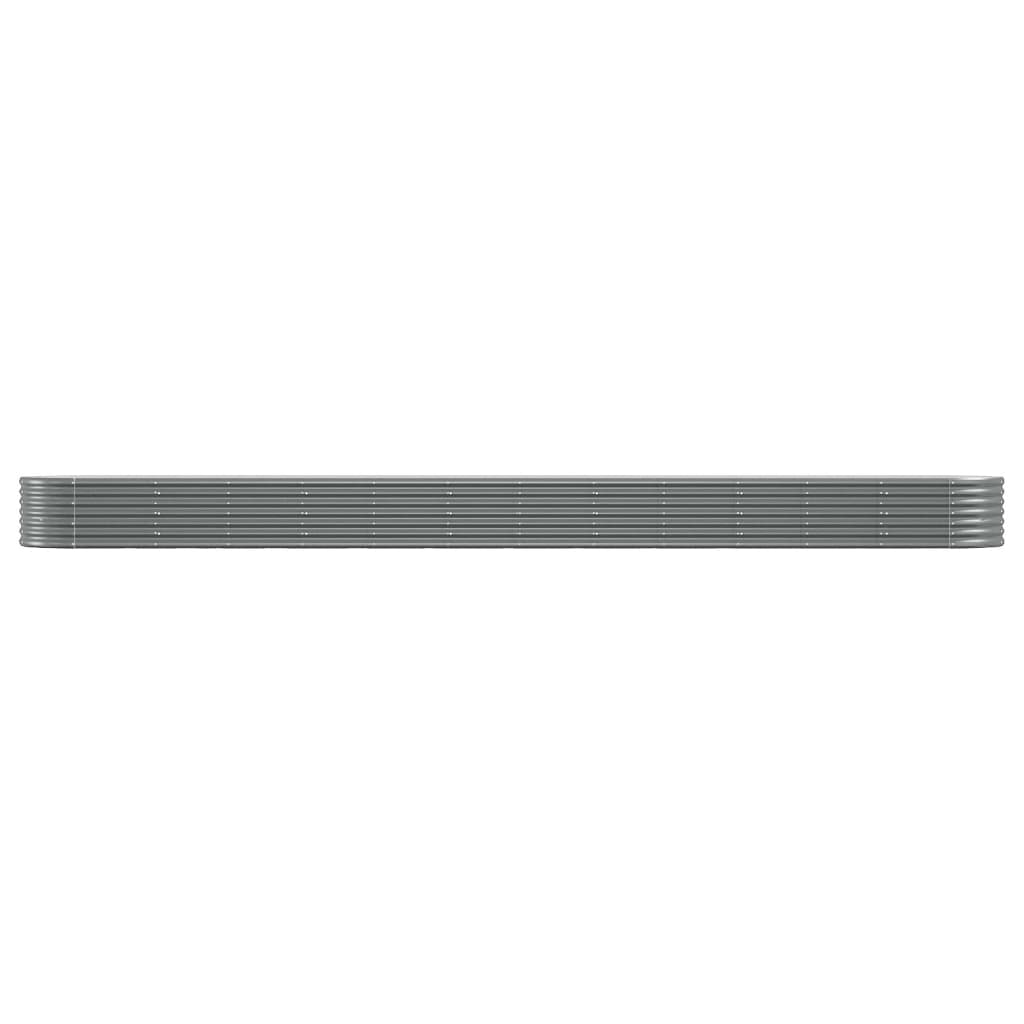 Raised bed powder-coated steel 512x80x36 cm grey