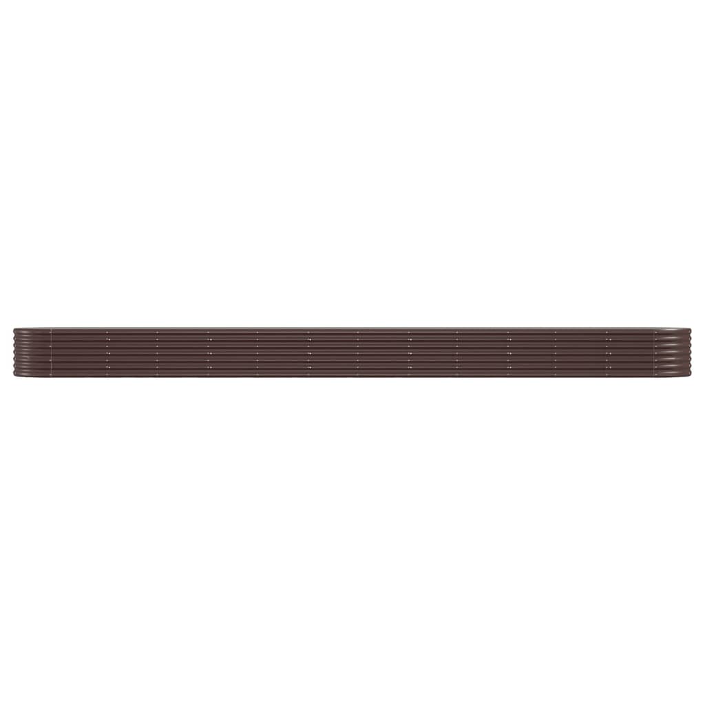 Raised bed powder-coated steel 512x80x36 cm brown