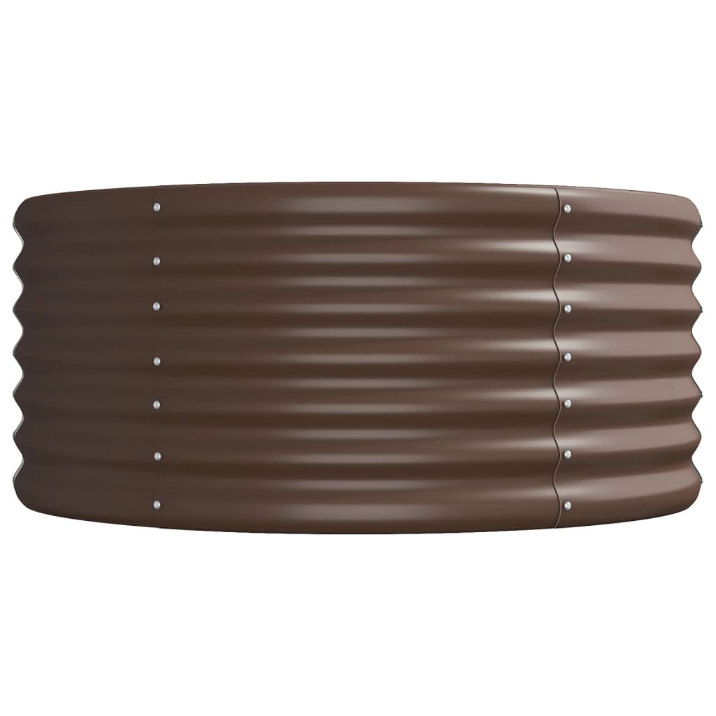 Raised bed powder-coated steel 512x80x36 cm brown