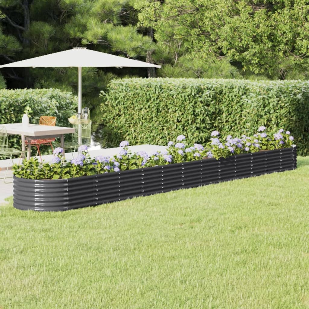 Raised bed powder-coated steel 512x80x36 cm anthracite