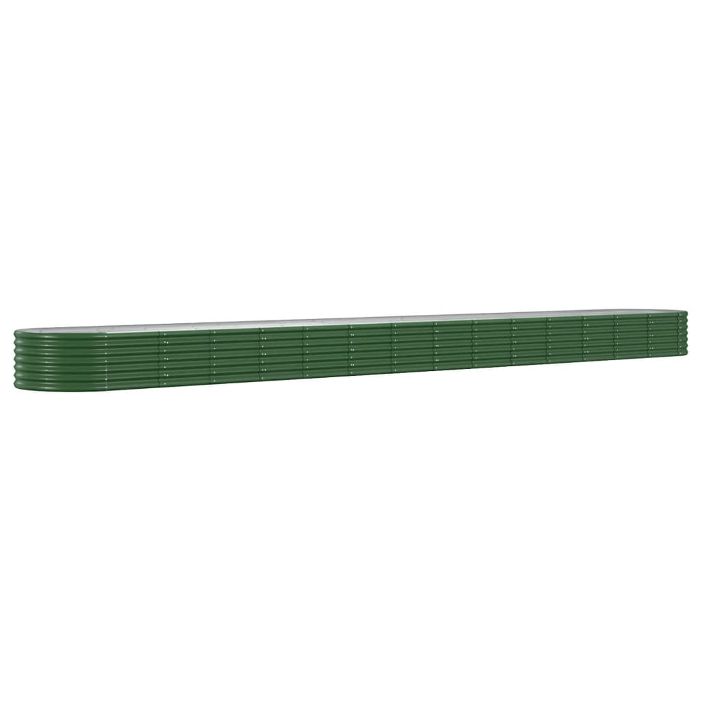 Raised bed powder-coated steel 620x80x36 cm green
