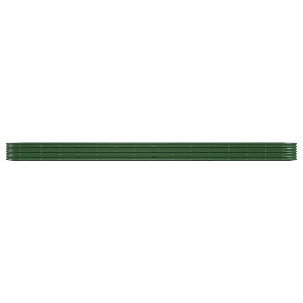 Raised bed powder-coated steel 620x80x36 cm green