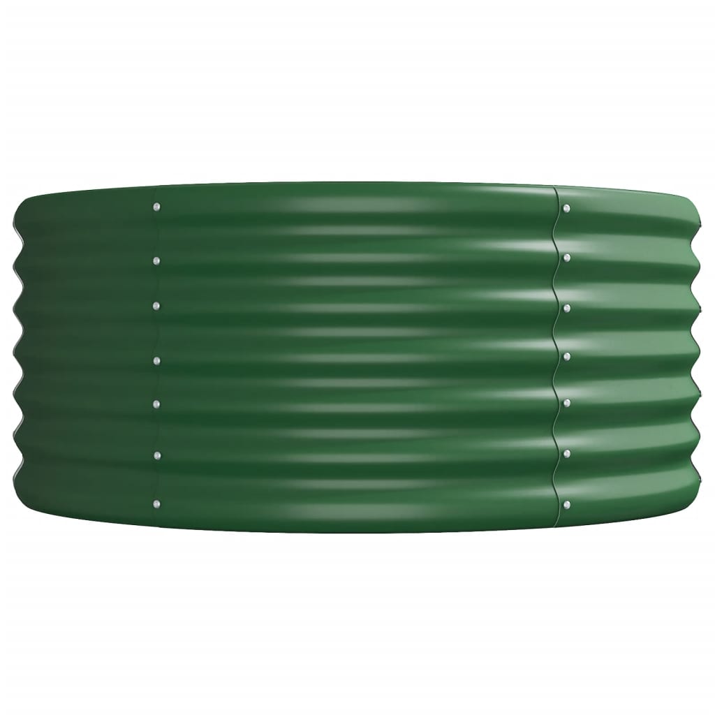 Raised bed powder-coated steel 620x80x36 cm green
