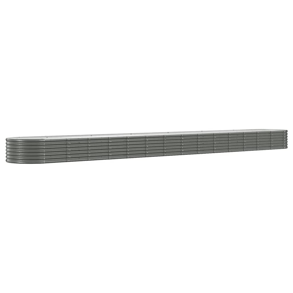 Raised bed powder-coated steel 620x80x36 cm grey