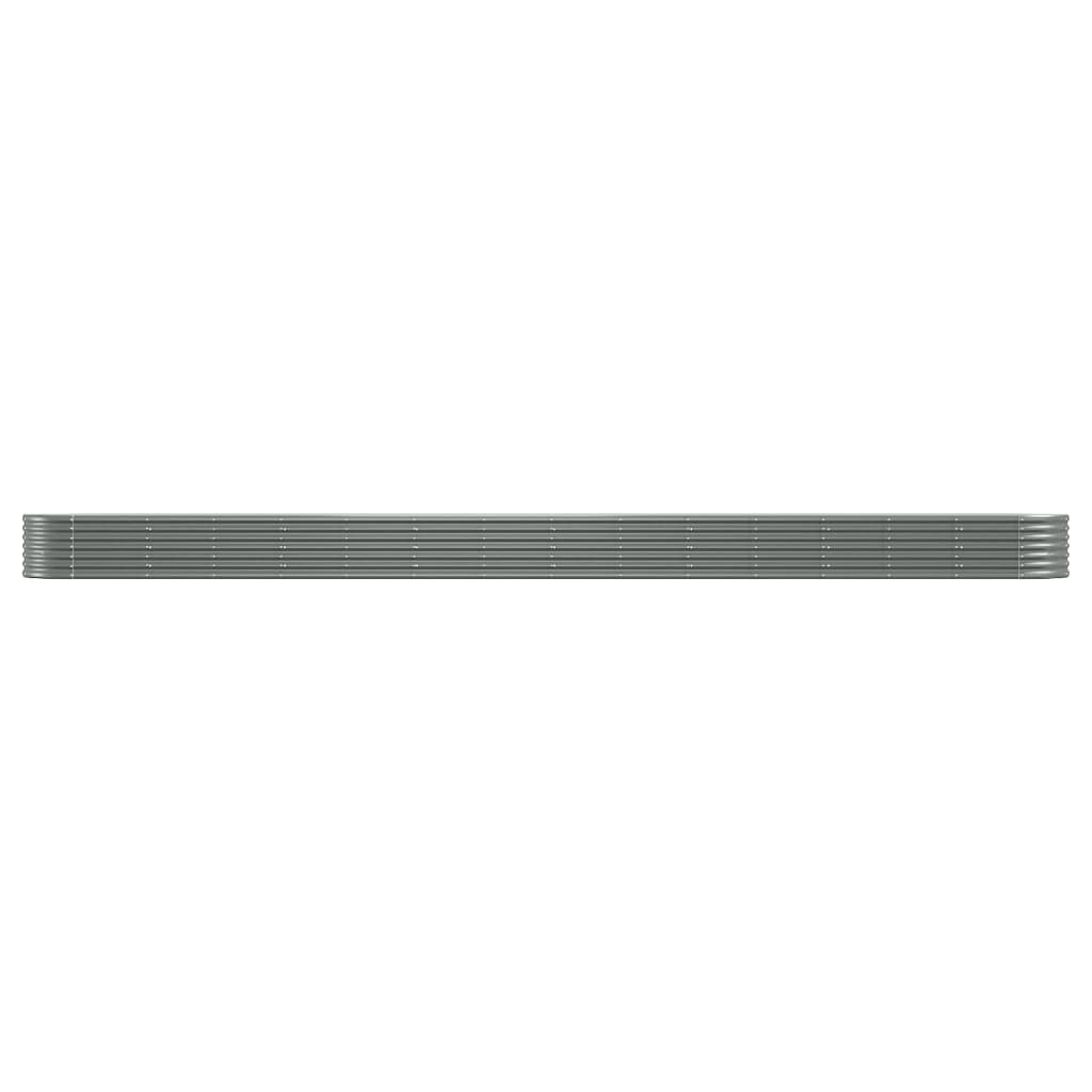 Raised bed powder-coated steel 620x80x36 cm grey