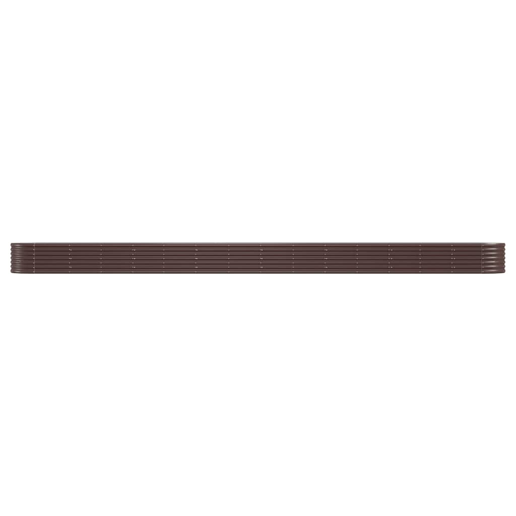 Raised bed powder-coated steel 620x80x36 cm brown