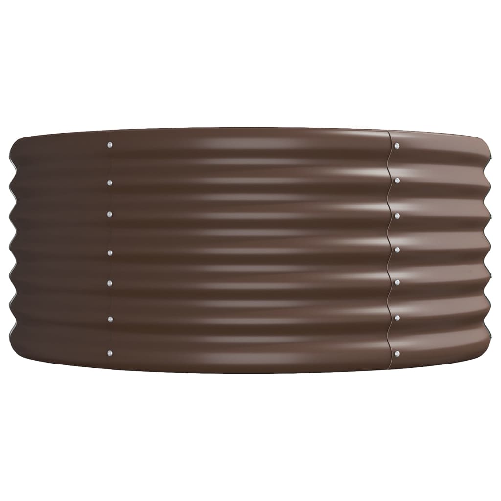 Raised bed powder-coated steel 620x80x36 cm brown