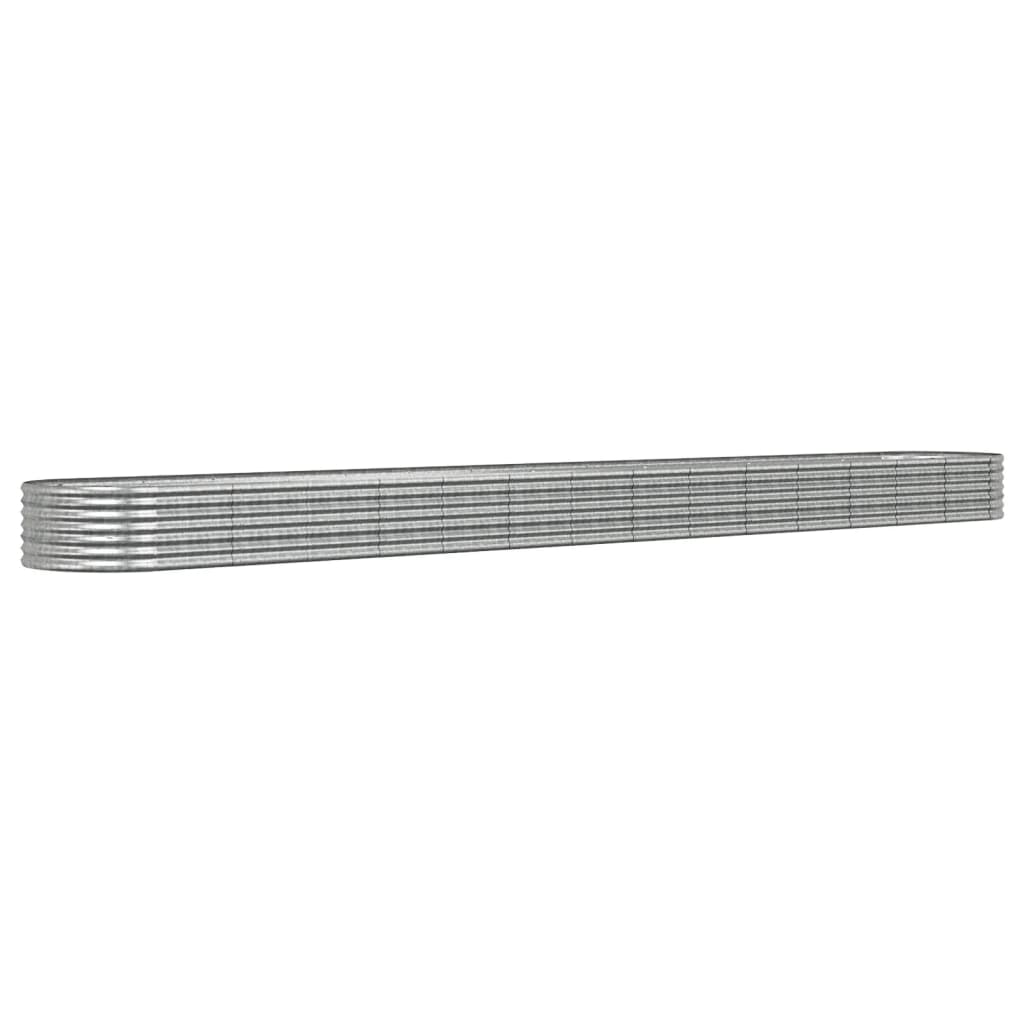 Hochbeet Verzinkter Stahl 620x80x36 cm Silbern