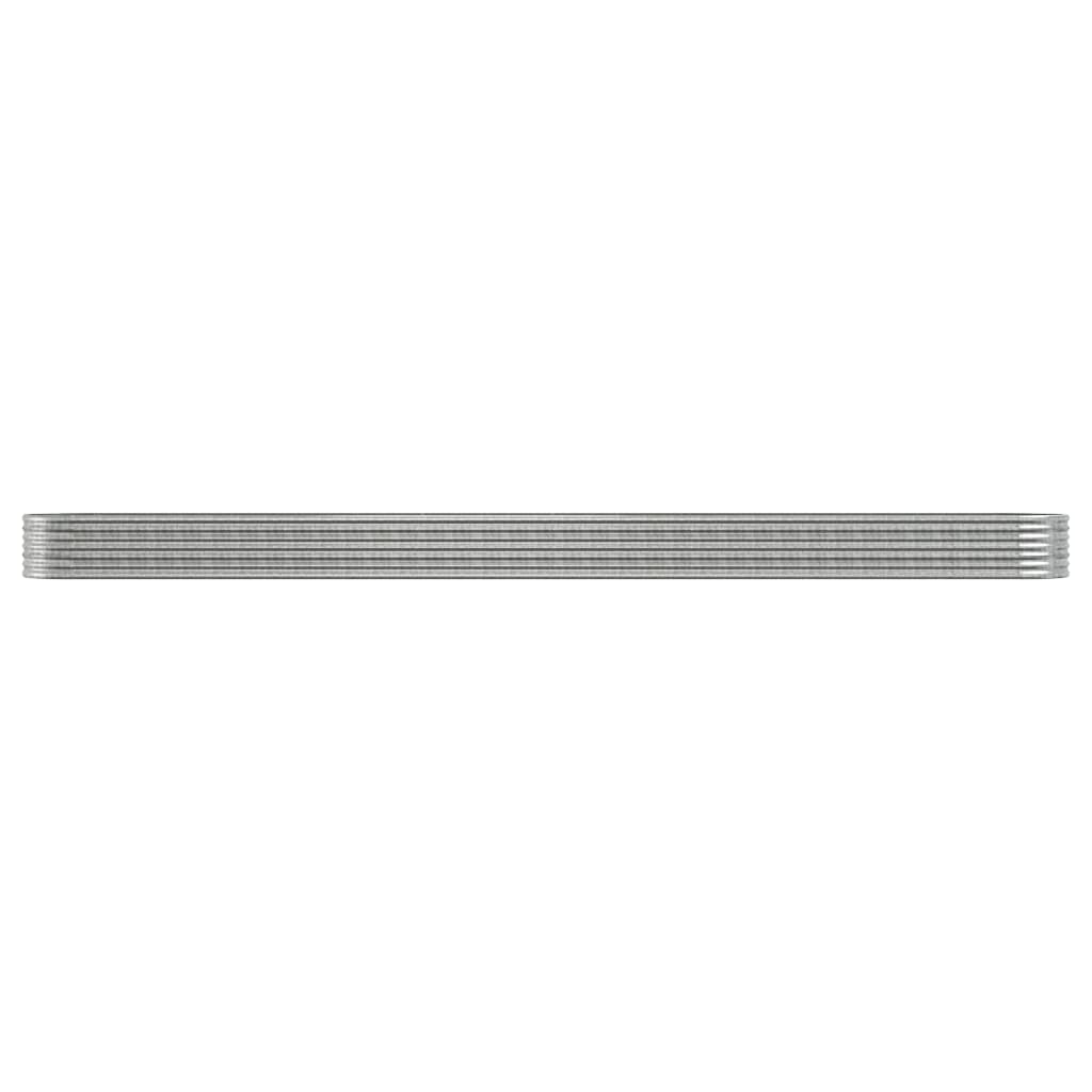Hochbeet Verzinkter Stahl 620x80x36 cm Silbern