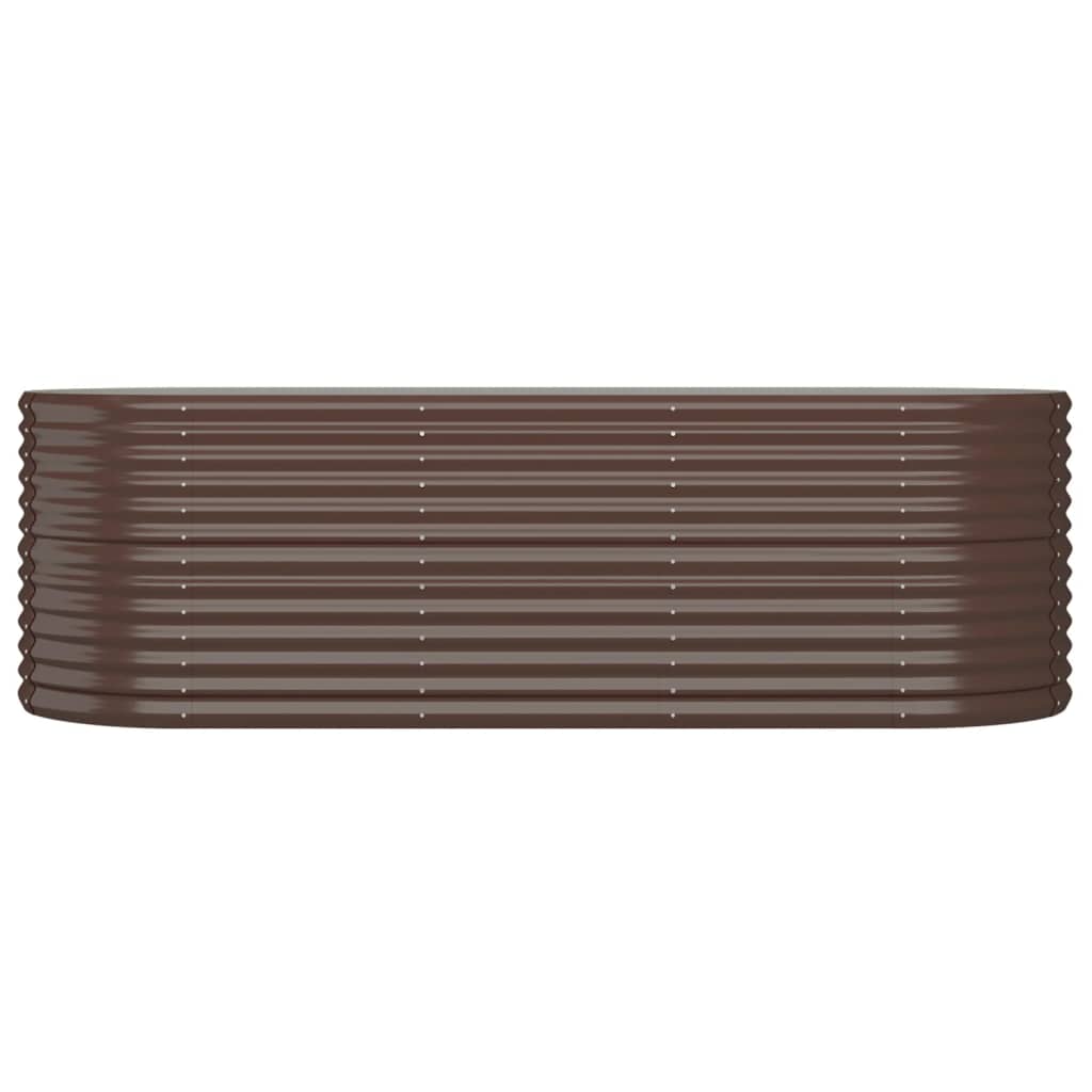 Raised bed powder-coated steel 224x80x68 cm brown