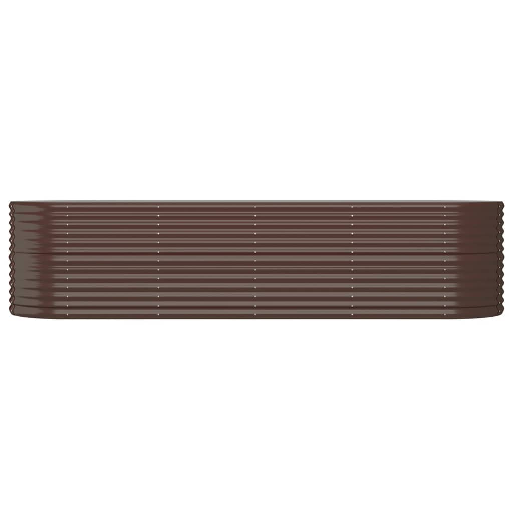 Raised bed powder-coated steel 296x80x68 cm brown