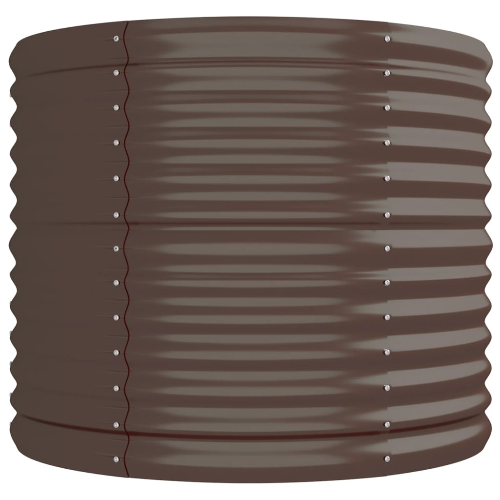 Raised bed powder-coated steel 296x80x68 cm brown