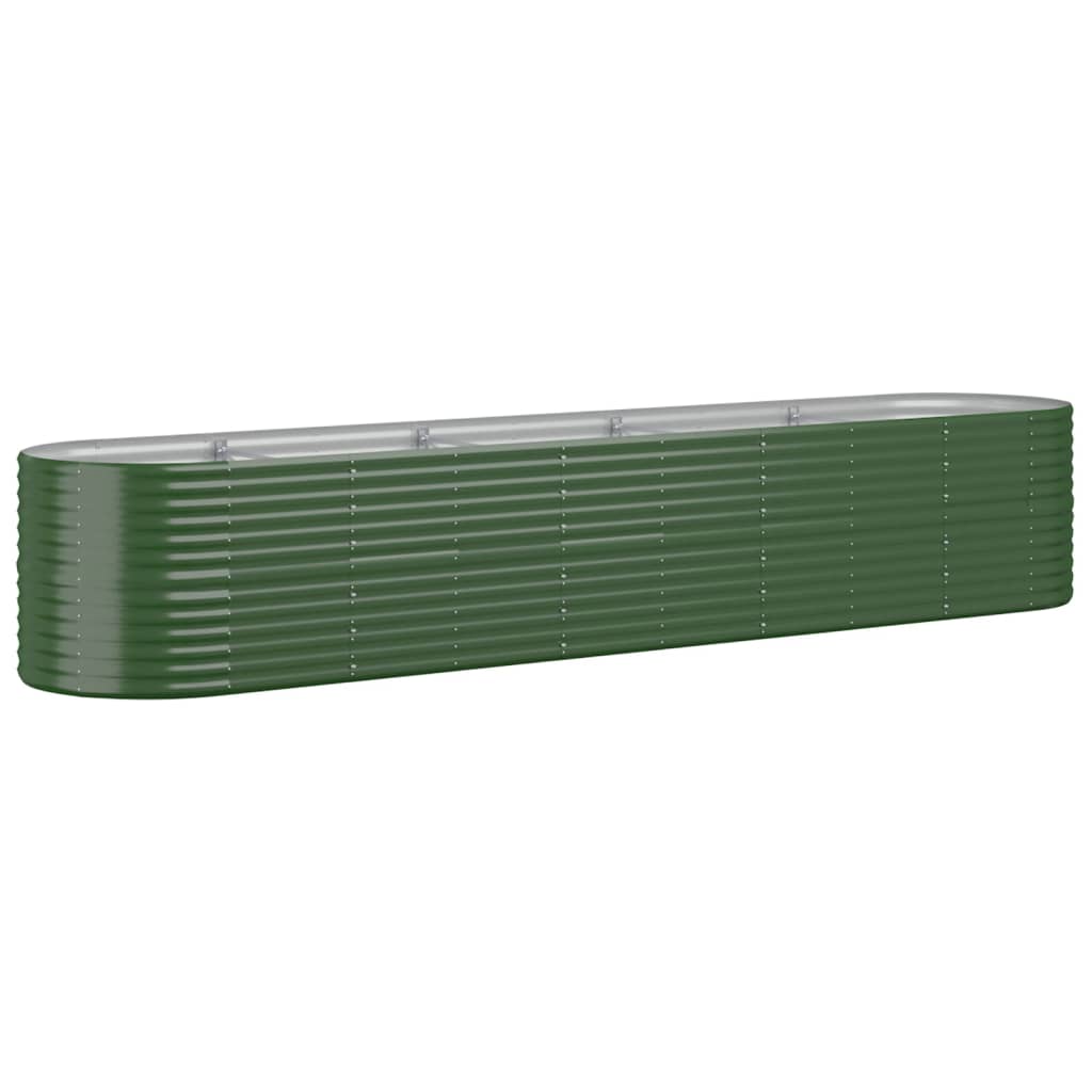 Raised bed powder-coated steel 368x80x68 cm green