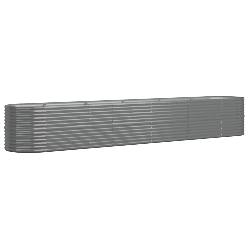 Raised bed powder-coated steel 440x80x68 cm grey