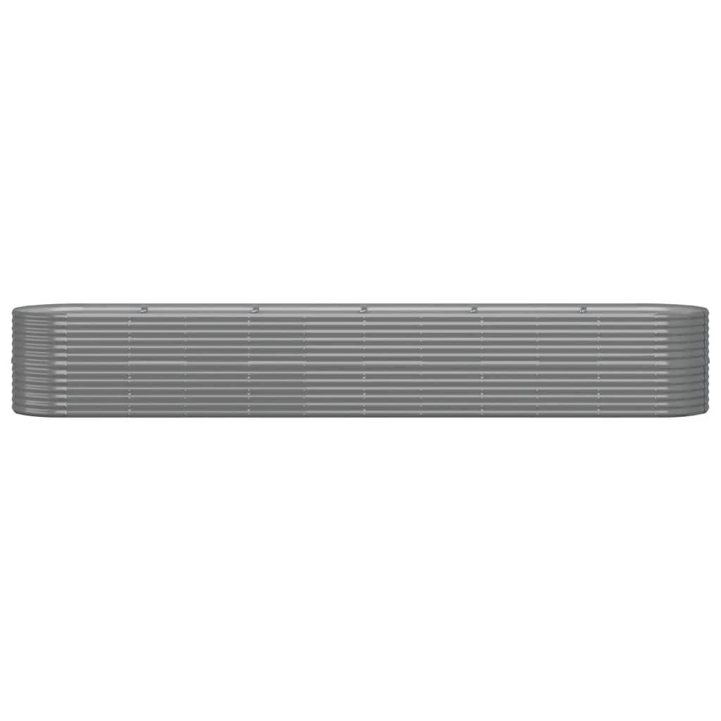 Raised bed powder-coated steel 440x80x68 cm grey