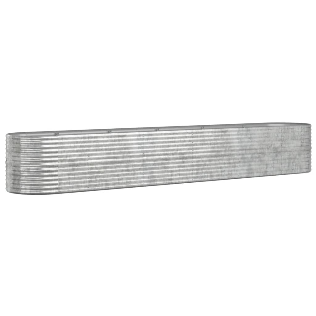 Hochbeet Verzinkter Stahl 440x80x68 cm Silbern