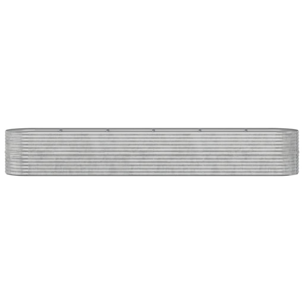 Hochbeet Verzinkter Stahl 440x80x68 cm Silbern