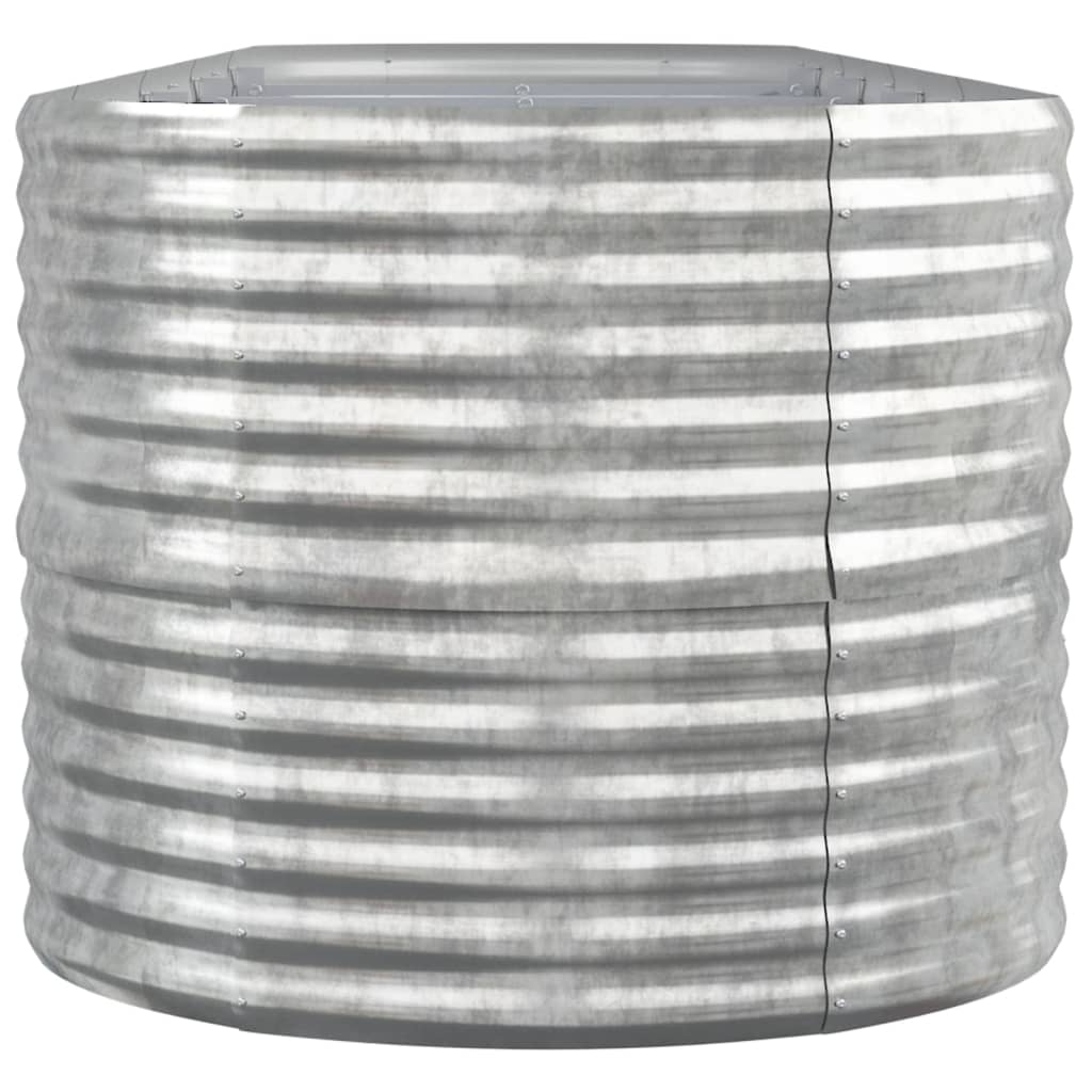 Hochbeet Verzinkter Stahl 440x80x68 cm Silbern