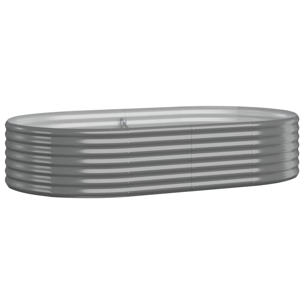 Raised bed powder-coated steel 175x100x36 cm grey