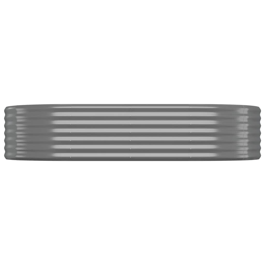 Raised bed powder-coated steel 175x100x36 cm grey