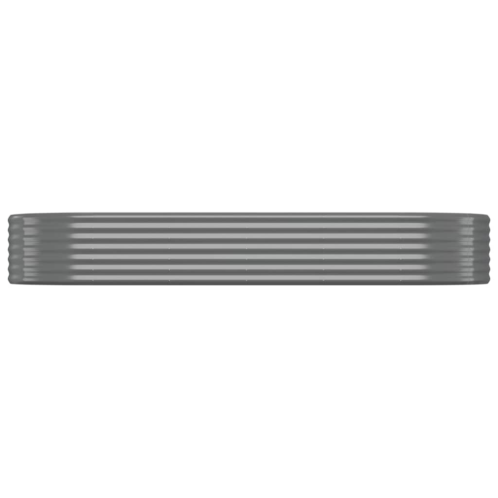 Raised bed powder-coated steel 249x100x36 cm grey