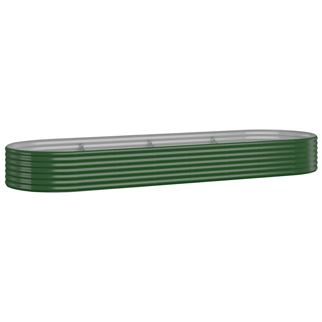 Raised bed powder-coated steel 322x100x36 cm green
